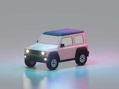 Suzuki Jimny 3D model 3d 3d art 3d design 3d model blender blender3d car model game art game design low poly neon neon pink suzuki suzuki jimny