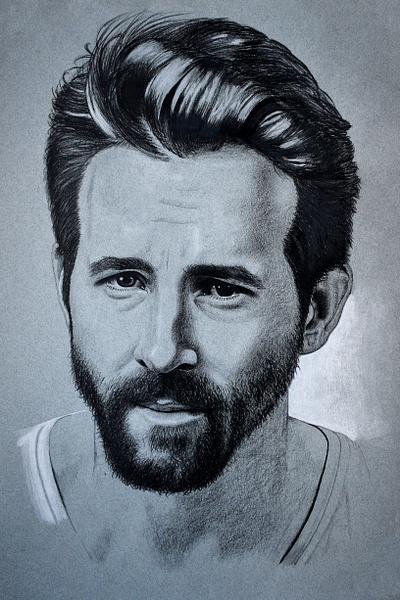 Ryan Reynolds – Colored Pencil Portrait black and white colored pencil drawing illustration portrait portrait drawing prismacolor ryan reynolds traditional art