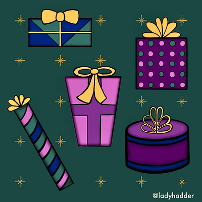 Gifts gifts illustration presents procreate