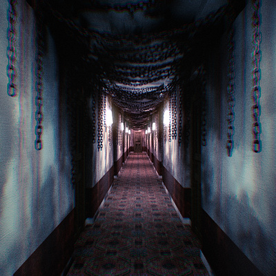Aisle in The DEPTHS 3d aisle chains cinema4d dark hallway horror old photoshop render scene terror vintage vray