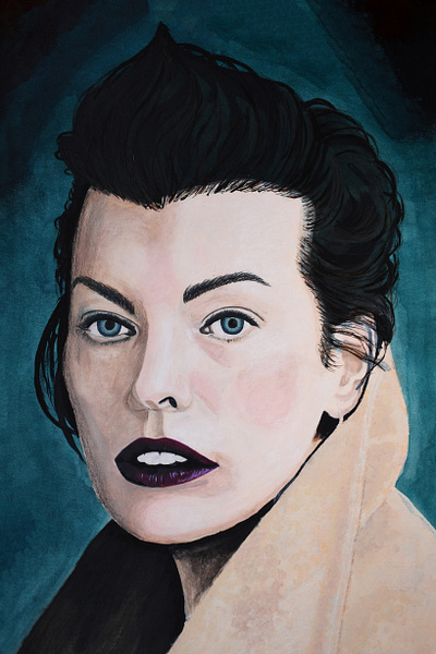 Milla Jovovich – Painted Portrait celebrity illustration milla jovovich painting portrait portrait painting