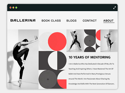 BALLERINA based on Bauhaus Style! balle ballerina bauhaus black and white bw dance design shapes ui uiux ux web design webdesign website