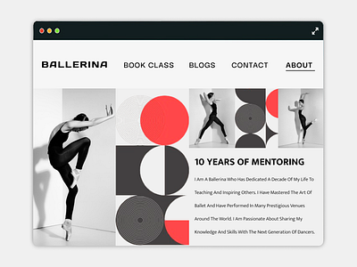 BALLERINA based on Bauhaus Style! balle ballerina bauhaus black and white bw dance design shapes ui uiux ux web design webdesign website