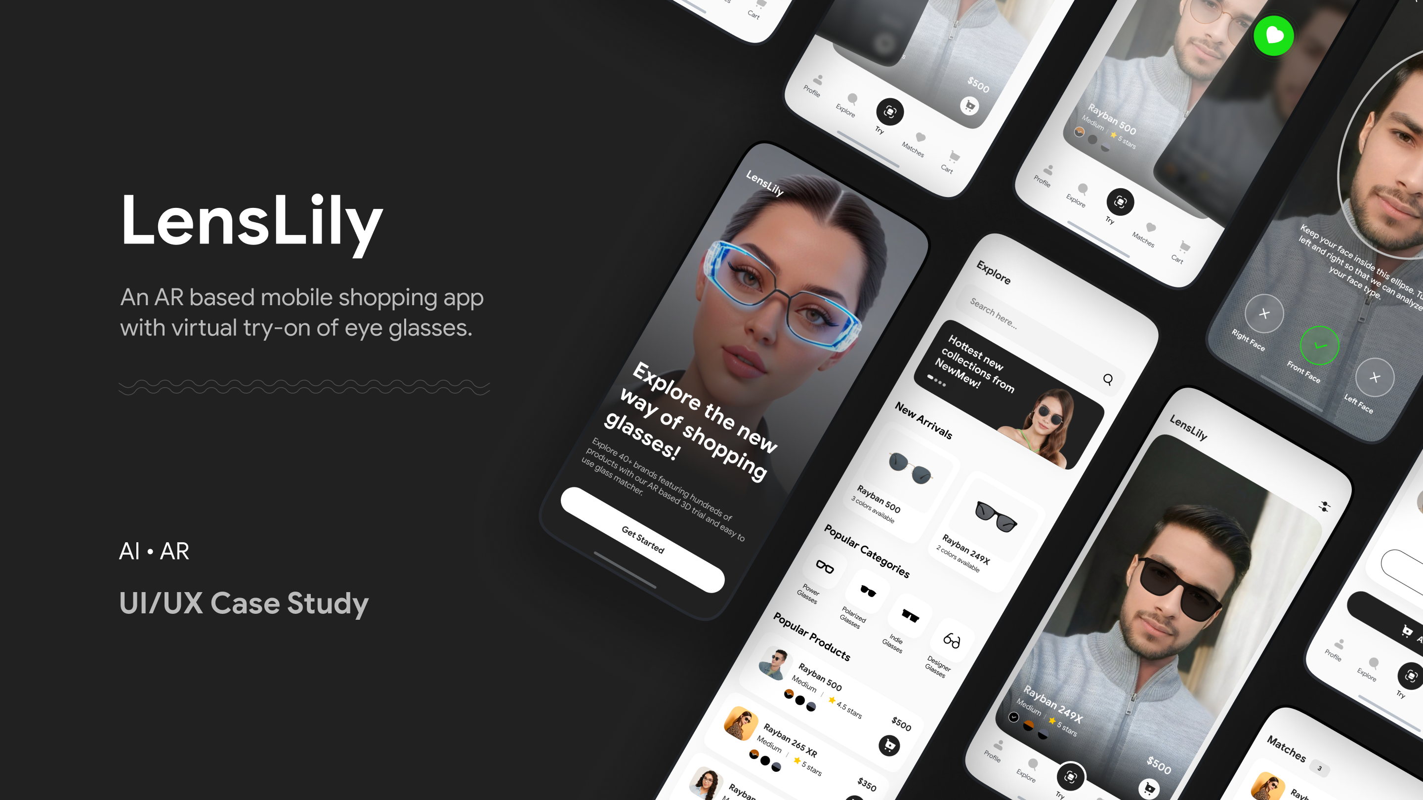 AR based lens matching and shopping app app ar ecommerce idea match mobile shopping ui virtual