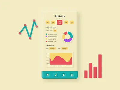Daily UI : 018 Analytics Chart daily ui daily ui challenge neomorphism statistics ui