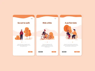 Daily UI : 023 Onboarding blobs daily ui flat mobile mobile design onboarding ui
