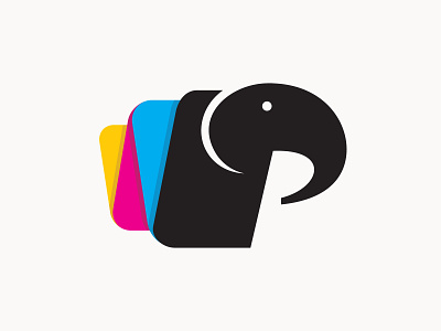 Prinsta India (2014) branding cmyk elephant icon logo paper print studio