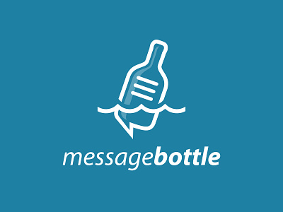 Message Bottle (2014) 99designs app bottle branding chat line art logo logolounge message simple