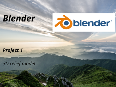 BLENDER - 3D relief model 3d model blender dem design terrain ui