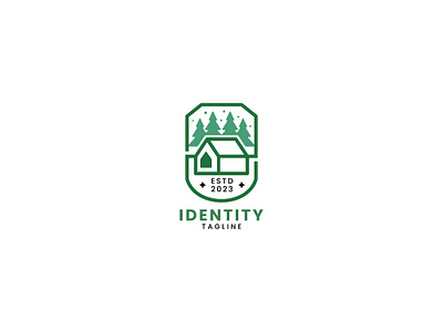 Forest House Logo branding business camp company corporate forest home house internet tent villa