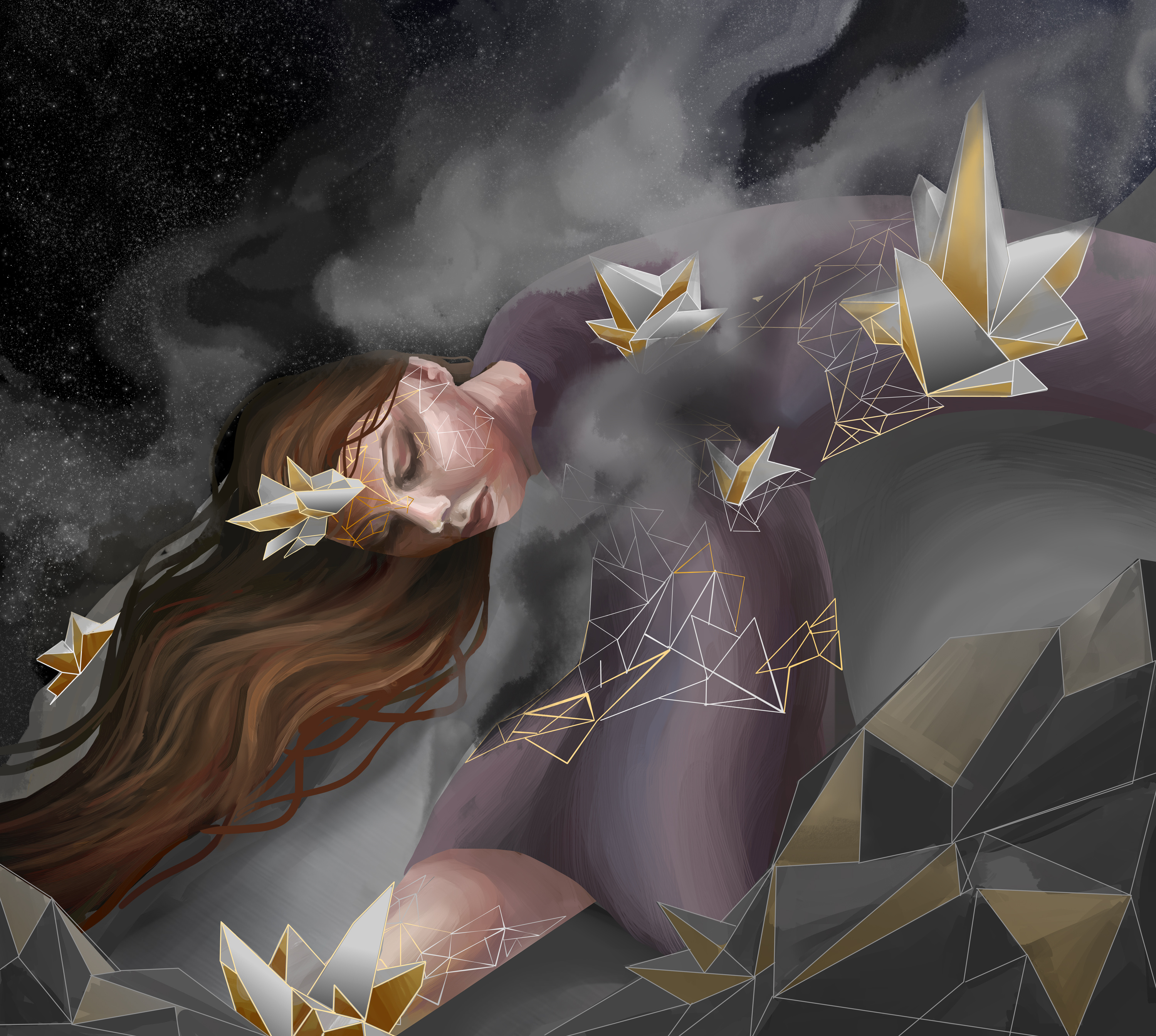 The Birth of Psyche crystal illustration nasa psyche space