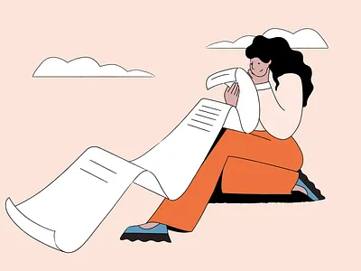 Reading character figma illustration modern reading school