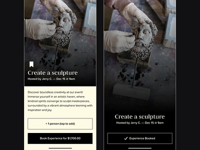 Booking a sculpting experience design mobile app serif ui ui design ux