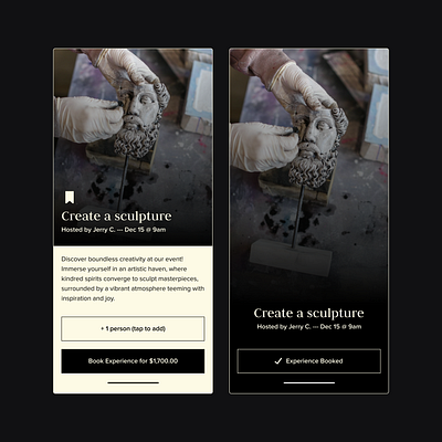 Booking a sculpting experience design mobile app serif ui ui design ux