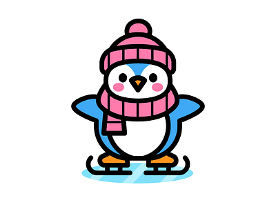 Iceskating Penguin adobeillustrator art artwork design dribbble illustration penguin vector