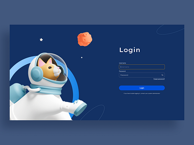 Dark Mode Space Themed Login Page - Desktop UI Concept cosmos dark mode desktop design gamification login login page registration space theme ui ui design ui inspo website design