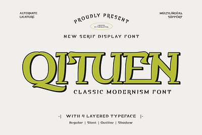 Qituen - Classic Modernism Font beauty branding classy display elegant font lettering serif typeface