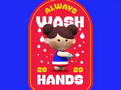 Merdeka63 3d 3d modelling animation character covid cute lady malaysia mascot merdeka national day pendamic people typography wash hand water