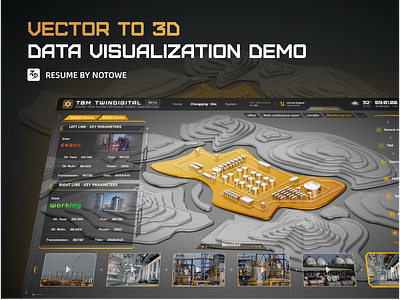 Vector To 3D Data visualization demo by figma 3d dashboard data data visualization design ui vector to 3d webdesig