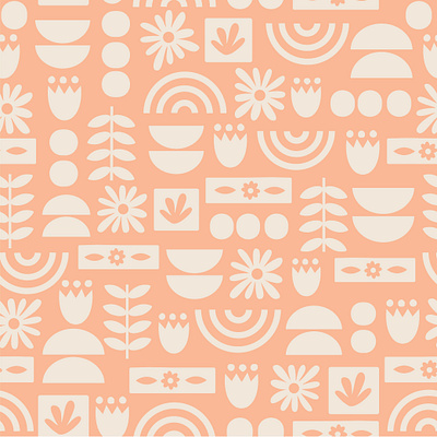 Abstracted Nature abstract design illustration peach surface pattern