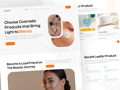 Leaftic - Skincare Landing Page beauty cream design landing page skincare ui ui design ux web design website