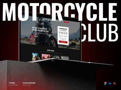 UI/UX for the Motorcycle Club Website adobe photoshop figma illustration landing page morocycle club ui design uiux ux web design website