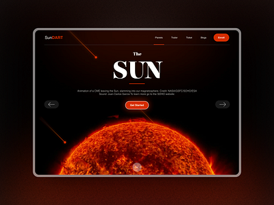 SUN landing page UI 2024 aesthetic christmas clean darkdesign darkui happyending happynewyear minimaldesign newyear ui uidesign websitedesign