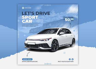 Social Media Banner Car Rental automotive car editable offer photoshop psd rental rgb social media banner template