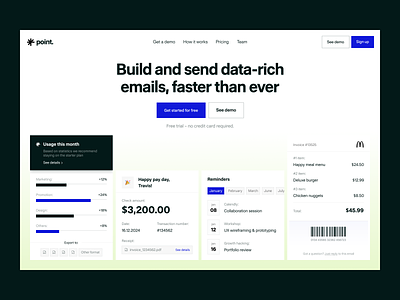 Email template builder: website, landing page, saas design communication data design data rich data visualisation email forwarding hero design landing page product page product website saas saas design saas website site template design uiux web