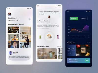 App mobile cafe android app cafe chat clean coffe concept design drink food ios mobile people room supiyandi ui ux website