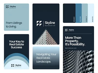 Skyline Logo brand branding colorfull design identity logo logo design modern real estate