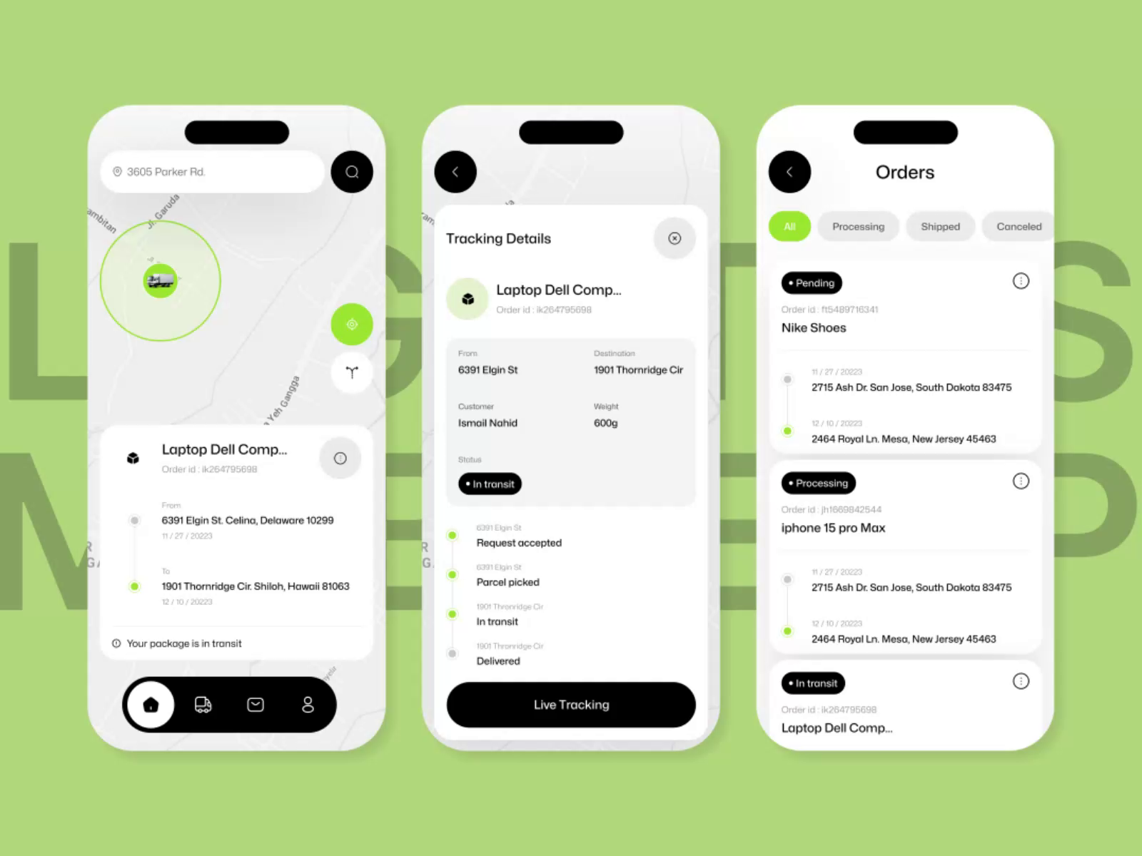 Delivery App Design by Md Sahin Mia for Pixelean - Ui/Ux Design Agency