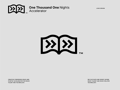 One Thousand One Nights Accelerator 1001 acceleration accelerator arrows book brand branding coworking design designer icon logo open simple sladoje