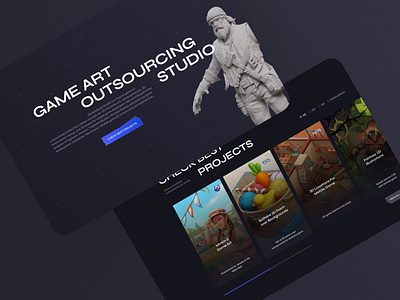 Rocketbrush UI gaming website 2d studio 3d design game game game app landing studio ui web