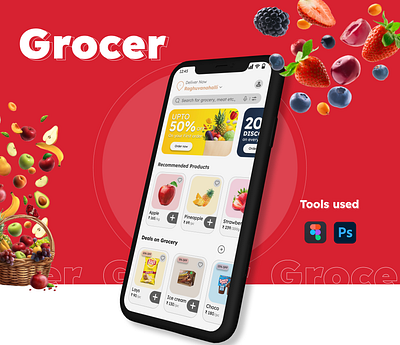 Grocery Delivery app - Ui & Ux Case study app design delivery app design graphic design grocery app ui ui ux case study