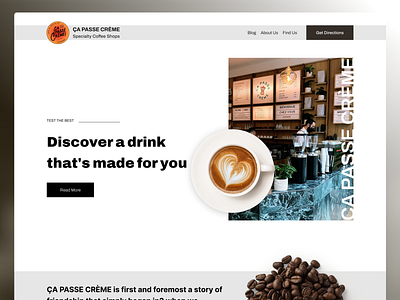 ÇA PASSE CRÈME ☕️ coffee creative desigb design landing minimal singel page tea ui uiux ux webdesign website