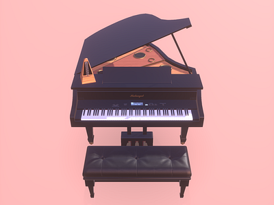 Piano 3d animation web