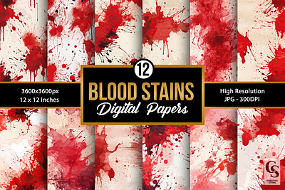 Red Blood Stains Digital Papers blood stains blood texture digital papers horror blood red blood red blood digital papers red splatter staind texture background