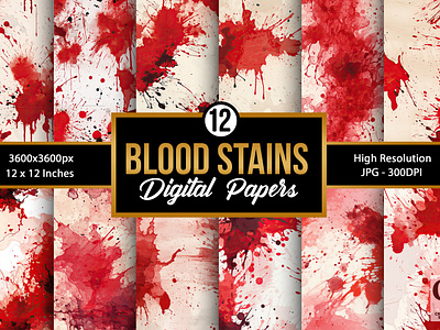 Red Blood Stains Digital Papers blood stains blood texture digital papers horror blood red blood red blood digital papers red splatter staind texture background