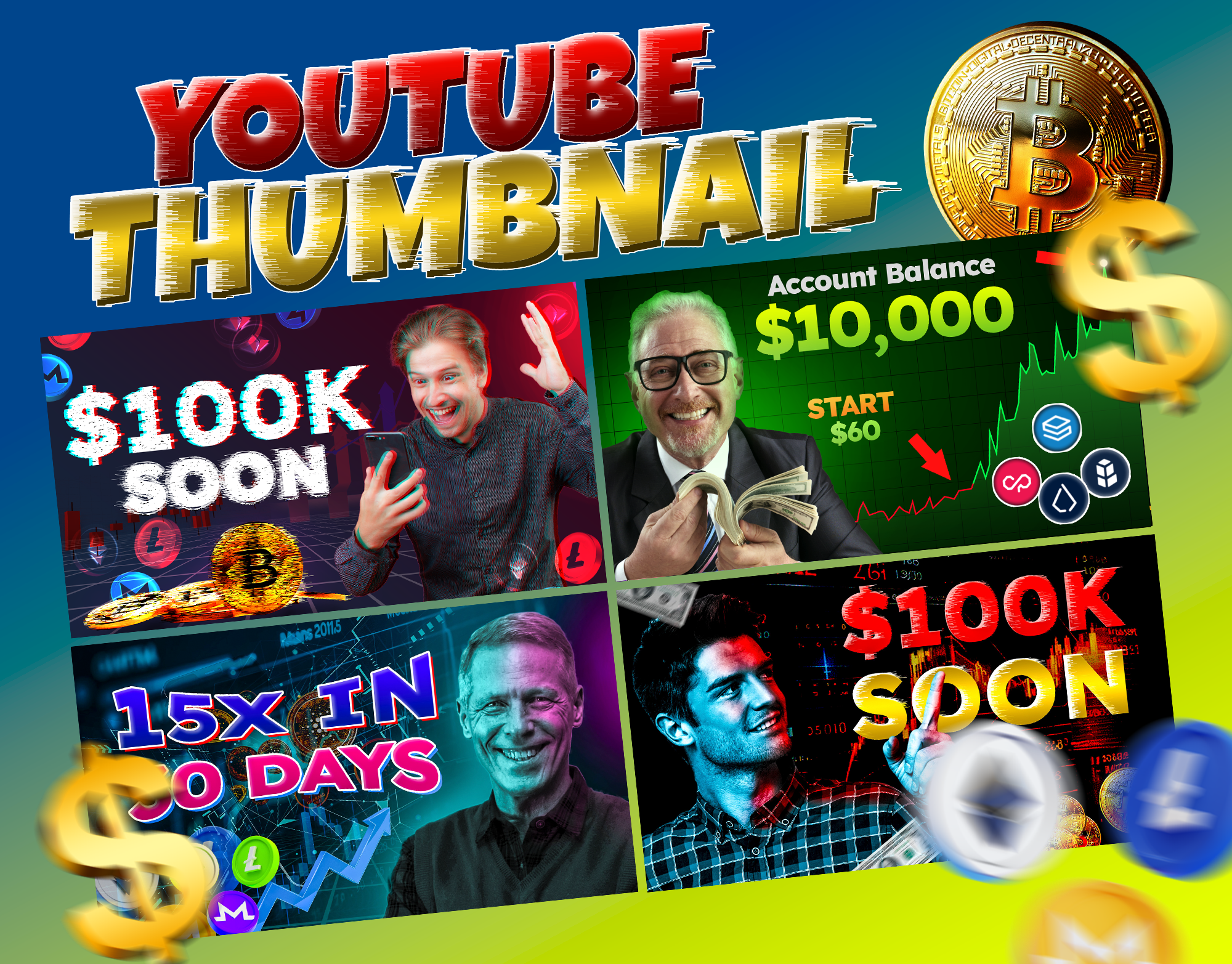 Crypto Youtube Thumbnail Design thumbnails