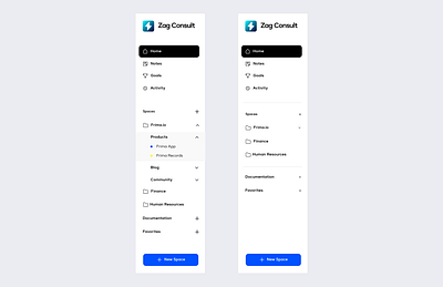 Dashboard Menu for Zag Consult. dashboard design europe london menu product product design sidebar ued ui uibucket us user experience user interface ux