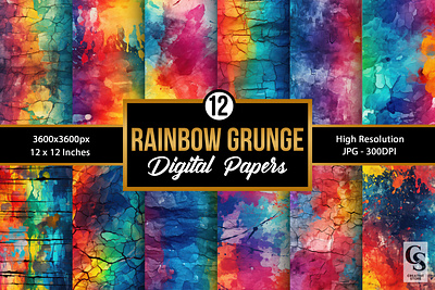 Rainbow Grunge Texture Digital Papers digital papers grunge grunge texture rainbow rainbow grunge rustic texture background