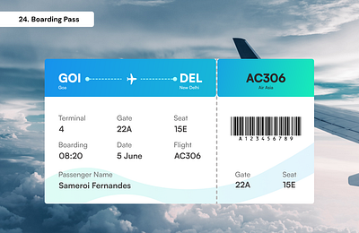 Daily UI Day 24 - Boarding pass 100 days ui boarding pass daily ui day 24 graphic design ui