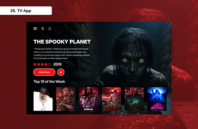 Daily UI Day 25 - TV App 100 days ui daily ui day 25 graphic design tv app ui