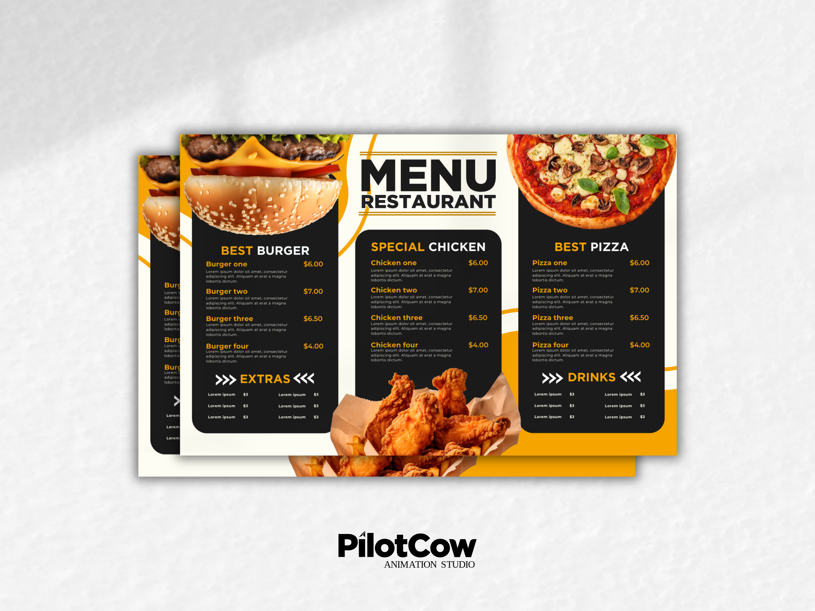Example of Restaurant Menu Design Template