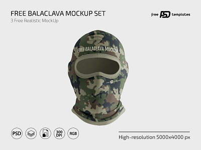 Free Balaclava Mockup Set accessories apparel apparel mockup balaclava balaclava mockup clothes design free free apparel mockup freebie photoshop psd template templates