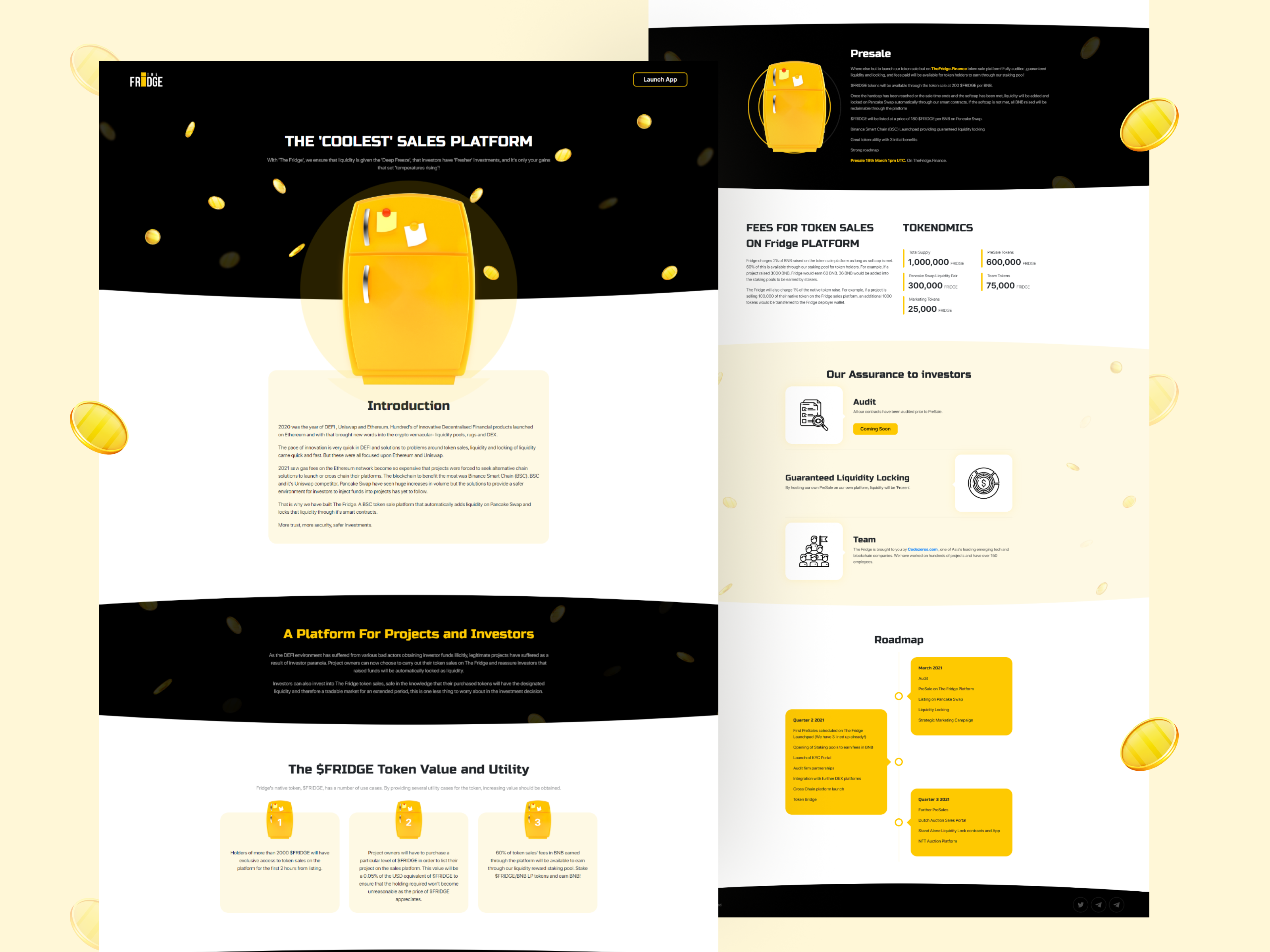THEFRIDGE.FINANCE – Your Gateway to BSC IDOs and Token Launches blockchain coin crypto cryptocurrency ethereum fintech graphic design ico token tokendevelopment web3