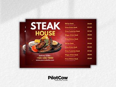 Steak House Restaurant Menu adobe adobe photoshop design dribble graphic design graphics menu poster restaurant steak