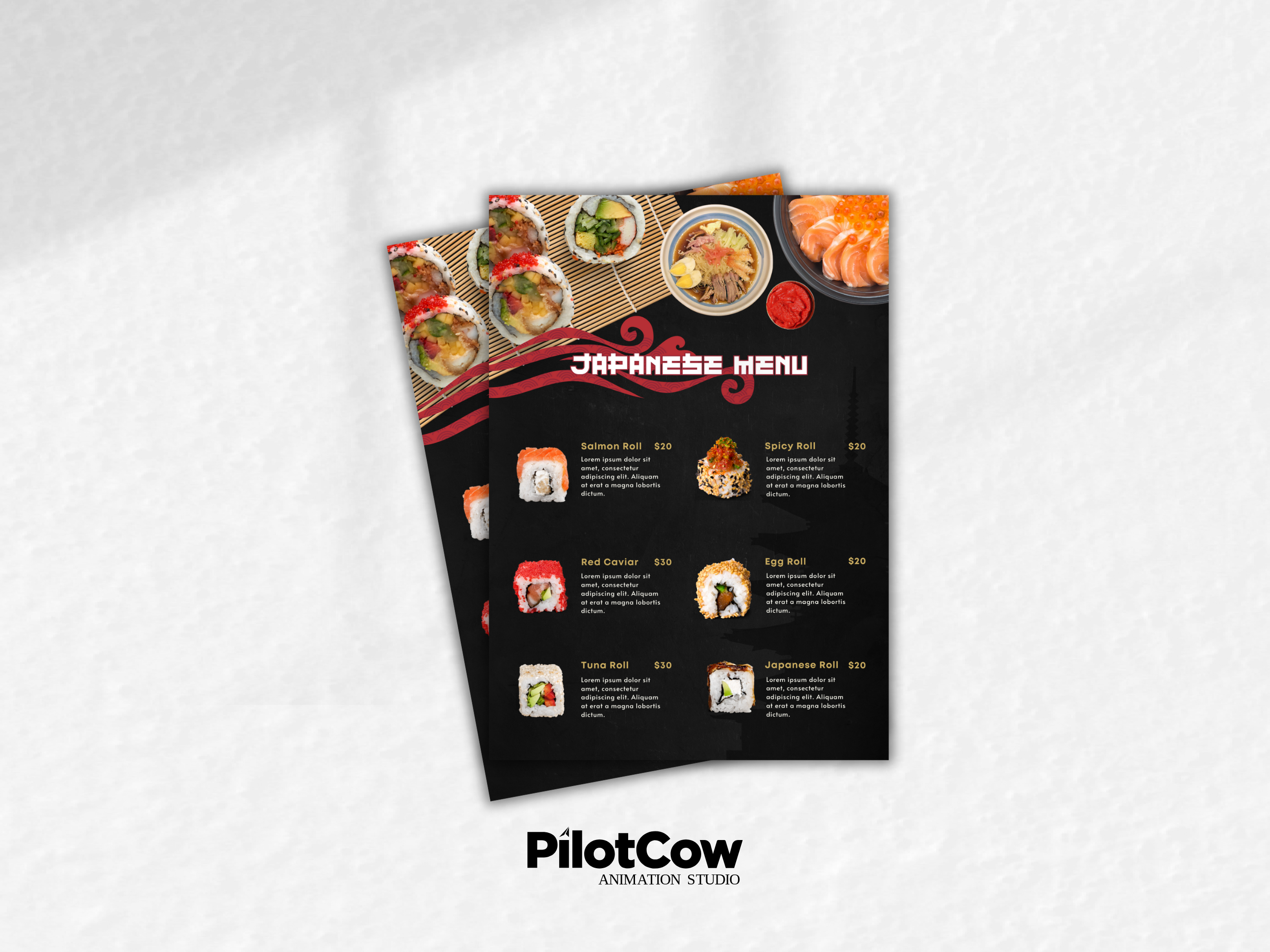 Example of Restaurant Menu Design Template