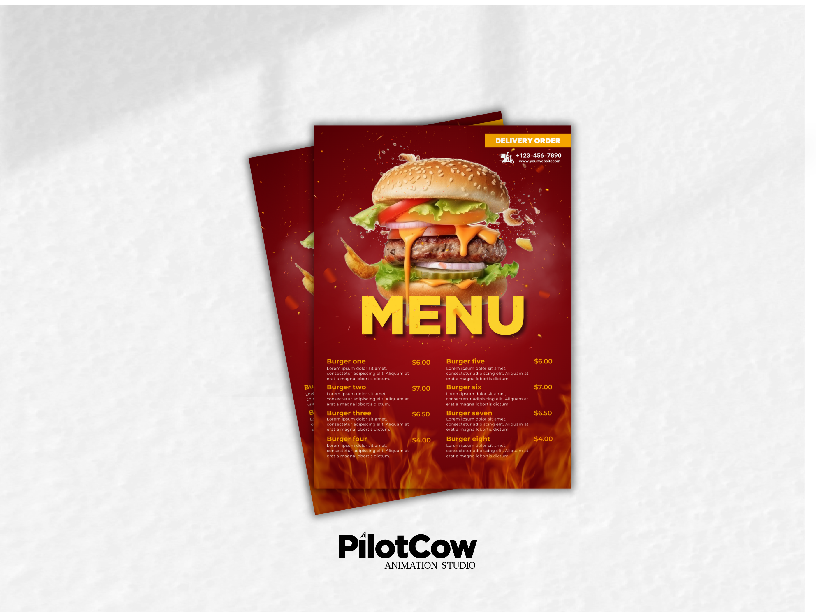 Example of Restaurant Menu Design Template